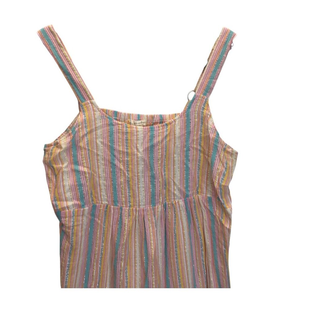 Linda Anderson Dress Womens Large Striped Tiered Maxi Adjustable Straps Lined - Picture 14 of 16